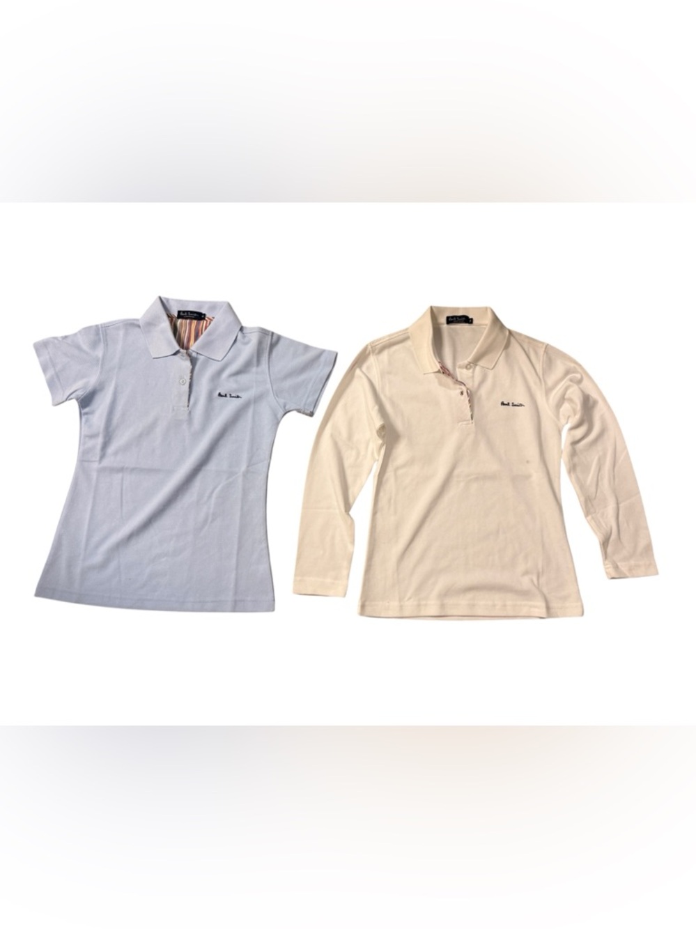 Paul Smith Kids Polo Lot 2 White Blue Long Short Sleeve M